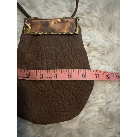 Vintage Carvalhus Brutalist Purse Handbag Leather, Metal and Stone Brazil - Picture 10 of 10